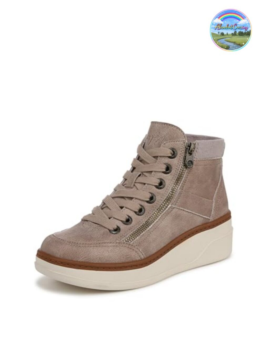 Vegan Suede Hi-Top Wedge Sneakers - Womens Casual Oxfords